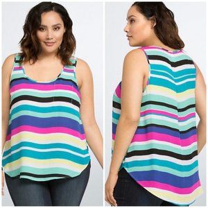 TORRID Sleeveless Summer Cool Stripe Women's Plus Size Tank Top Shirt 1X